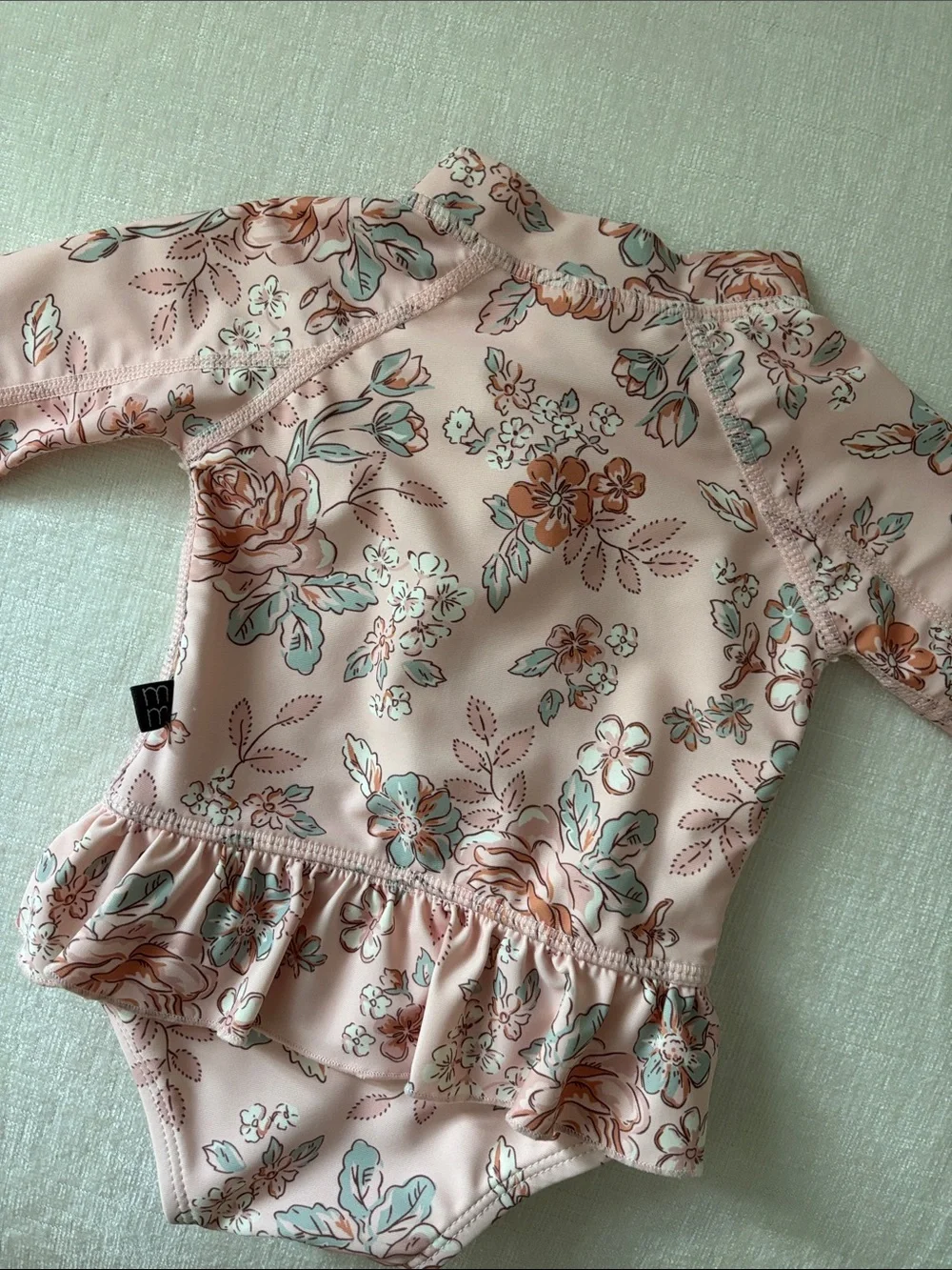 Gerber Pink Floral Long-Sleeve One-Piece Swimsuit